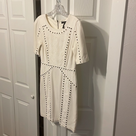 BCBG Maxazria Off-White Studded Dress - Picture 3 of 6
